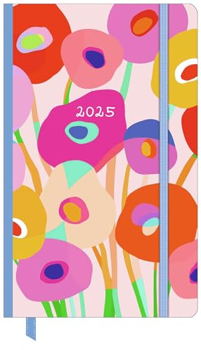 DUMONT - Dominique Vari Blossom 2025 Wochen-Notizkalender, 13x21cm, Taschenkalender mit Verschlussband & Falttasche, viele nützliche Sonderseiten