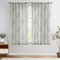 Vangao Leinen Gardinen mit verdeckten Schlaufen Leinen Vorhänge 140Bx175H(cm) Länge Blumen Bedruckte Landhaus Halbtransparent Curtains Fenster Vorhänge für Wohnzimmer 2 Panels Blau auf Beige