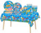 69Pcs Summer Pool Beach Party Tableware Plastic Ocean Waves Table Cloth,Paper Plates,Napkins and Cups Dinnerware Set for Kids Birthday Hawaiian Summer Swimming Pool Beach Party Decorations