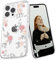 XIZYO Rose Flower Case for iPhone 13 Pro Max, Cute Clear Rose Floral Pattern Aesthetic Phone Case, for Girls Women Luxury Soft TPU Slim Shockproof Protective Cover, Transparent Pink