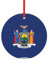 New York Flag Round Metal Christmas Tree Hanging Decorations Pendants for Gifts Giving Christmas Tree Aluminum Home Decoration Pendant for Holiday Decor Assorted Sizes (Small,Large)