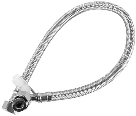 Laroal Raccords de tuyaux Flexibles à Compression coudés à 90° de 50 cm de Long, Tuyau Simple 15 mm 1/2 BSP, Tuyau Flexible tressé en Acier Inoxydable pour plomberie, salles de Bains, Cuisines