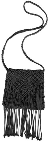 BESPORTBLE Sac à Bandoulière Tissé Pour Femme Sac Bohème Avec Pompons Polyvalent Pour Plage Et Voyage