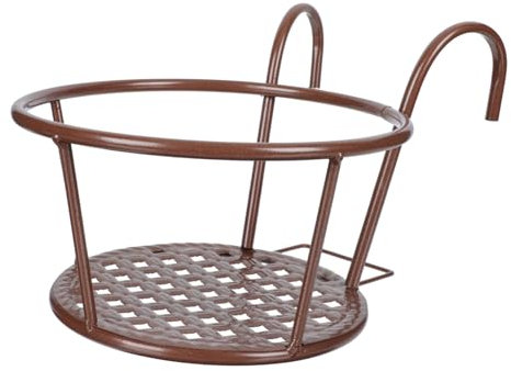 FONDOTIN Hängender Blumentopfständer aus Eisen Wetterfester Balkonpflanzenhalter für Geländer für Blumen und Pflanzen im Außenbereich Stilvolles Design für Garten Balkon und Wohnzimmer