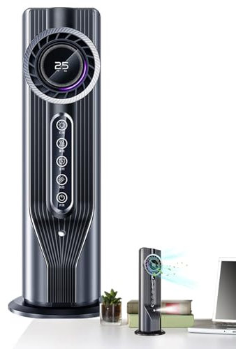 Cushangty Climatiseur Mobile Pour Chambre - Ventilateur Rafraîchisseur d'Air Personnel Mini,Rafraîchisseur Personnel Miniature Ventilateur de Bureau pour Chambre, Voiture, Camping, Tente et Espaces