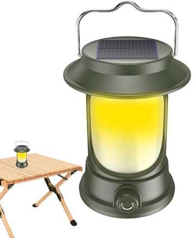 Linterna Solar Recargable para Camping, Lámpara Portát USB Solar Recargable Portátil Impermeable, Luz LED Alimentada Por Pilas para Supervivencia Al Aire Libre, Corte de Energía