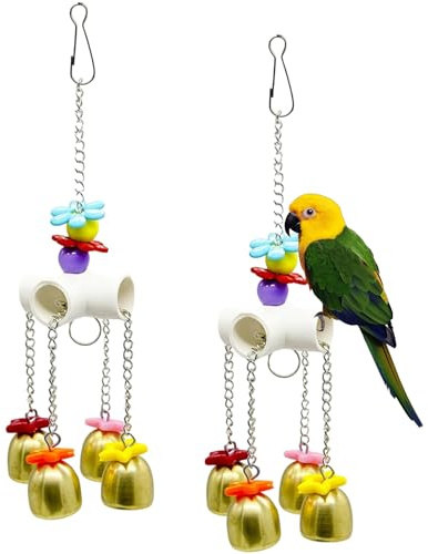 2 Stück Hühnerspielzeug, Hühner Spielzeug Hängender Glocke Hühnerstall Zubehör Glöckchen für Hühner Vögel Papageien