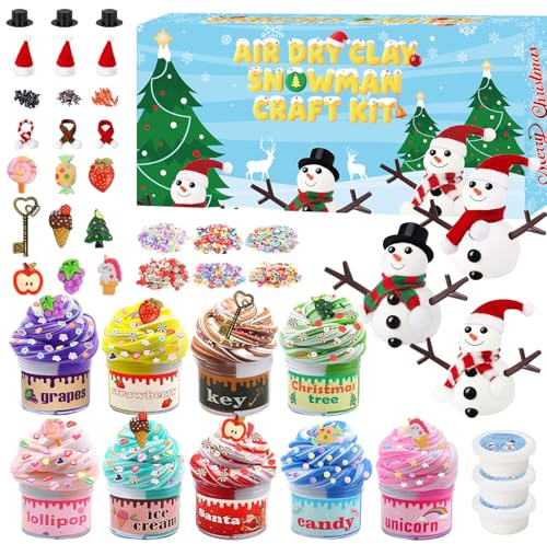 ALUNME Adventskalender 2026 Kinder, 24-tägiger Weihnachtscountdown-Kalender mit 24 Spielzeugen, Christmas Advent Calendars 2026 for Kids Boys Girls (Snowman Kit)