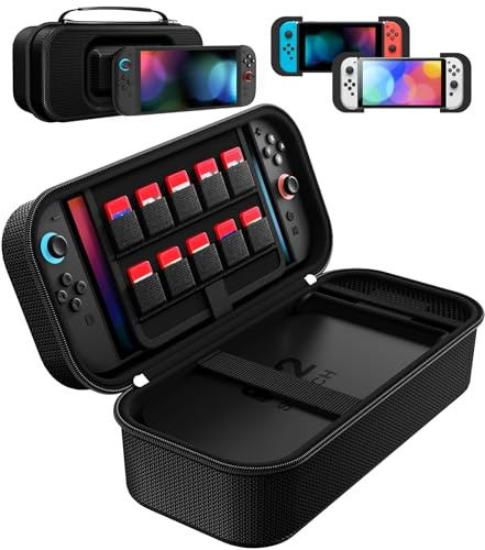 ivoler Carrying Case for Nintendo Switch 2/OLED/Switch - Black