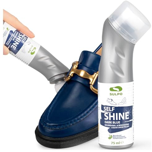 SULPO Express Schuhcreme Schwarz - Schuhglanzpolitur - Lederpflege Schupolitur mit Schwamm Applikator - Schuhputzmittel - Self Shine Liquid Shoe Cream 75ml - Schuhcreme halb-deckend