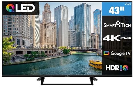 Smart Tech TV QLED 4K UHD 43' (109 cm) 43QG06V Google TV - 4xHDMI - 2xUSB - Dolby Audio - HDR10