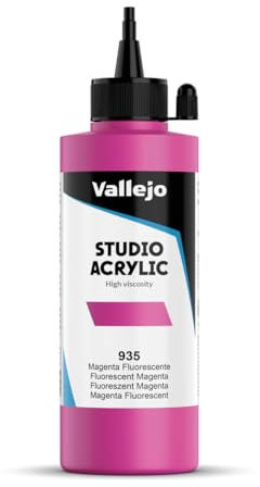 Vallejo ACRYLIC STUDIO, PINTURA ACRÍLICA, 200ML, MAGENTA FLUO, Nº 935