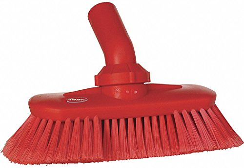 Vikan 70674 Deck Scrub, 9 Polyester Supersoft Bristle, Red
