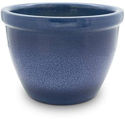 K & K Venus II Pot de fleurs en céramique bleue 19 x 15 cm