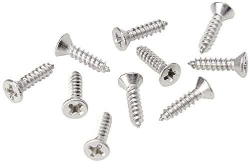 Stainless Steel Screws for Crafts, DIY, Construction, and Countersunk Magnets - 4mm dia head x 2.2mm dia thread x 9.5mm long - Pack of 10