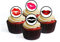 Lip Print Edible Cupcake Toppers – Fun Kiss-Themed Cake Decorations for Birthdays, Hen Parties, Valentine’s Day – 24 x 4cm/1.5 Inch Discs (UNCUT)