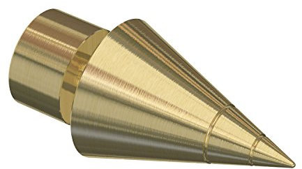 Flairdeco Endstücke für 20 mm Ø Gardinenstange, Rillenkegel, Messing matt, 2 Stück