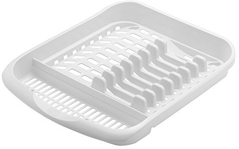 Addis 517614 Plate Dish Draining Rack, White, 33 x 39.5 x 7 cm