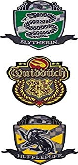 Cinereplicas Harry Potter - Aufnäher Wappen Patch - Offizielle (3er Set - Quidditch Hogwarts), einheitsgröße