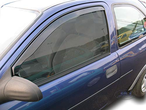 J&J AUTOMOTIVE | Windabweiser Passend Für Corsa B 3-Türer 1993-2001, Heko Regenabweiser, Getönt, Set 2-Teilig, Vorne, Aerodynamisch