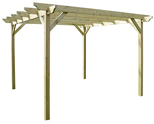 Rutland County Garden Furniture - Garden Canopy Outdoor – Garden Pergola Kit - Wooden Gazebo Canopy Pergola Kits - Garden Arch Garden Room (1.8m x 4.2m, Light Green)