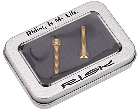 Bnineteenteam 2Pcs Bulloni a Vite per bulloni pinze Freno a Disco in Lega di Titanio M6 X 25mm Bulloni Viti per Mountain Bike (gold)