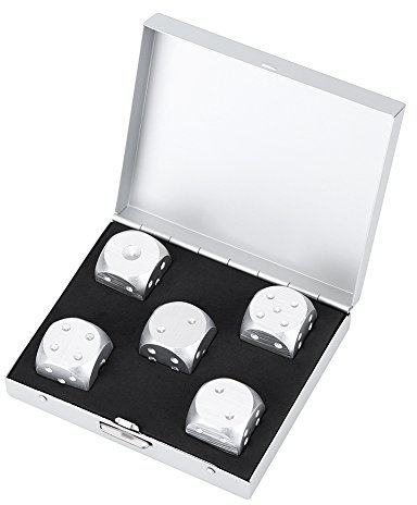 5er Spielwürfel 6-seitiges Würfelset mit Aufbewahrungsbox(Gold-Quadrat-Box)