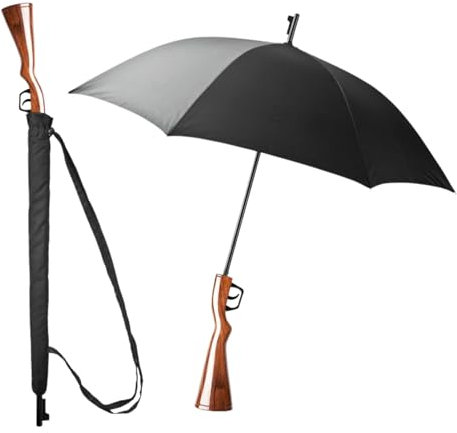 Winkee - Regenschirm in Gewehr-Form mit Gewehr Griff - Automatischer Schirmöffnung per Abzug - Inkl. Schutzhülle - Robust und Stilvoll - Geschenk zum Vatertag, Geburtstag, Weihnachten