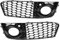 wabengrill b8,A4 Nebelscheinwerfer Gitter, Nebelscheinwerfer Abdeckung 1 Paar Frontstoßstange Nebelscheinwerfergitter Nebelscheinwerferrahmen Gitter Rechts & Links Set für B8 2009-2011(Schwarz)