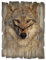 ARTLAND Wanddeko Wanduhr ohne Tickgeräusche aus Holz Funk Uhr 30x40 cm Rechteckig Lautlos Wolf Tiere Wald Nordisch Ländlich T1DQ