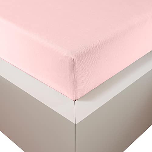 Traumschloss Spannbetttuch »Premium Plus« Mako Baumwolle mit Lyocell & Elasthan | Edel-Jersey | wärmt im Winter & kühlt im Sommer | Puder (rosé) | 140-160x200-220cm