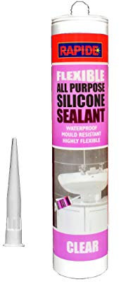 Rapide | All-Purpose Flexible Silicone Sealant Cartridge | Waterproof Mould Proof | 280ML (Clear)