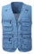 KTWOLEN Herren Outdoor Weste Leicht Atmungsaktiv Anglerweste mit Mehreren Taschen Freizeit Camping Jagd Fischen Fotografie Weste Ärmellos Angeljacke mit Reißverschluss, Blau, XL