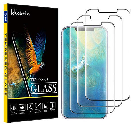 AKABEILA Schutzfolie für Huawei Mate 20 Pro, Panzerglas für Huawei Mate 20 Pro Displayschutzfolie [3 Stück] [Vollständige Abdeckung] HD Bildschirmschutz Anti-Bläschen [9H Härte]