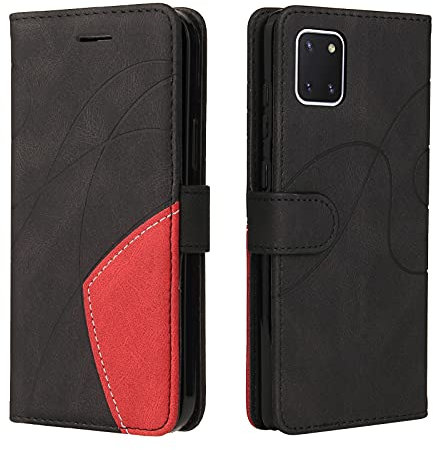 Fatcatparadise Kompatibel mit Samsung Galaxy A81/ Note 10 lite/ M60S Hülle, Leder PU Brieftasche Handyhülle Flip Case Silikon Bumper Schutzhülle. Lederhülle mit Kartenfächern/Standfunktion (Schwarz)