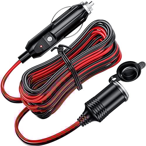4.0 Meter 13 Fuß Verlängerungskabel für 12V/24V Zigarettenanzünder 16AWG Kabel mit Sicherung der Serie 15A Auto Adapter für Zigarettenanzünder