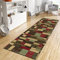 WTHYGB Teppich Läufer Flur Küche 80x250 cm, Modern rutschfest Waschbar Küchenläufer Flurläufer, Lang Polyester Plaid Muster Braun Grün Teppichläufer für Korridor Schlafzimmer, Innen Wohnzimmer