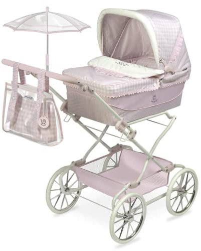 Coche Muñeca Reborn Plegable con Sombrilla Niza 40X90X90 Cm. Incluye Almohada,Colchón Y Mantita.