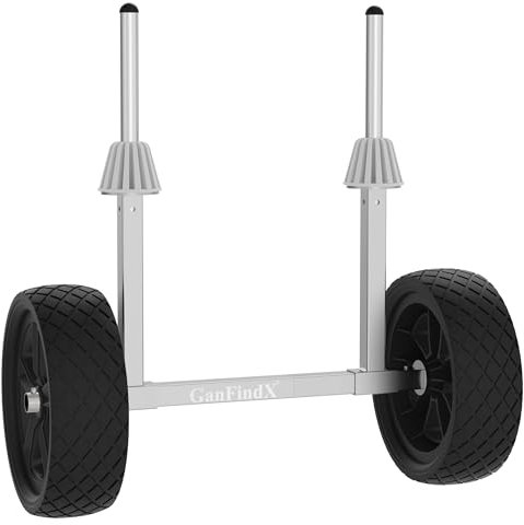 GanFindX Abnehmbarer, höhenverstärkender Kajakwagen aus Edelstahl 304, pannensichere Reifen, 113,4 kg Gewicht (20,3 cm Räder)