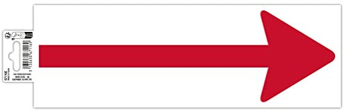 Exacompta - Ref. 67116E - 1 striscia adesiva Forma freccia rossa su sfondo bianco - In PVC antiscivolo e resistente ai raggi UV - Dimensioni pannello: 30 x 10 cm