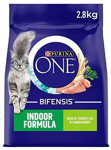 Purina ONE Indoor Adult Dry Cat Food with Turkey 2.8kg (Pack of 4)