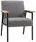 HOMCOM Lounge Chair Dekorativer Sessel Dekorativer Sessel Modernes Polyesterpolster mit Holzarmlehnen und Stahlbeinen für Küche Büro Schlafzimmer 64,5x70x83,5 cm Grau