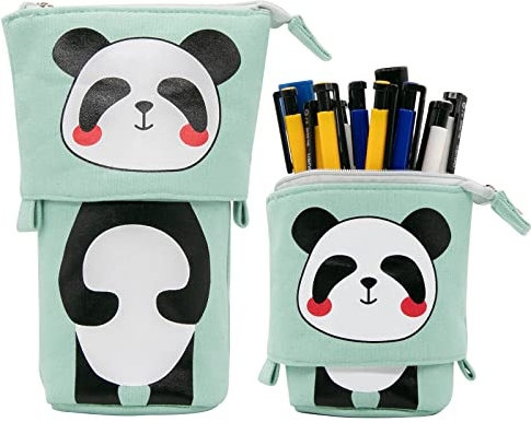 LJCZKA Federmäppchen Teleskopisch Panda, Süßer Mäppchen Cartoon, Kawaii-Pop-Up-Federmäppchen, für Mädchen, Bleistifthalter, für Jungen/Erwachsene/Kinder