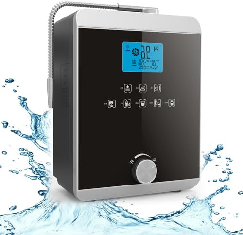 JIANGSS Macchina per Acqua a idrogeno Ricca di idrogeno, ionizzatore e purificatore d'Acqua, ionizzatore per Acqua alcalina PH 3-11, Filtro per l'acqua Touch LCD autopulente(Nero)