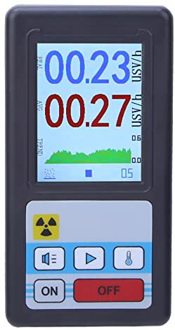 Tragbarer LCD-Digital-Geigerzähler, Nuklearstrahlungsdetektor, Dosimeter Beta, Gamma, Röntgentester, Hohe Empfindlichkeit, Großer Messbereich, Lange Lebensdauer (schwarze Schale)