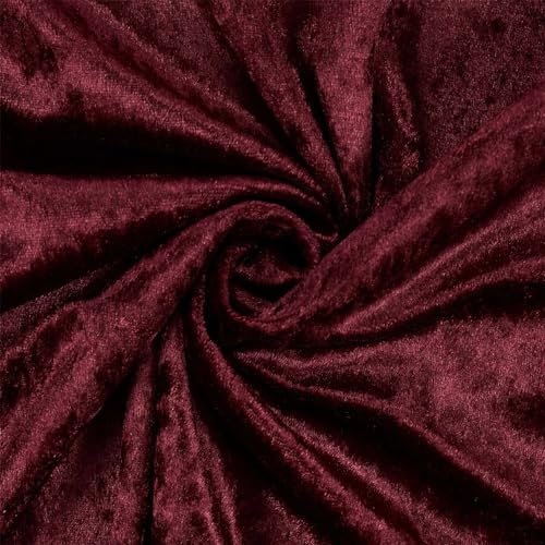 Pannesamt Stoff glänzend, uni bordeauxrot (Länge am Stück: ab 50cm / Breite: 150cm)