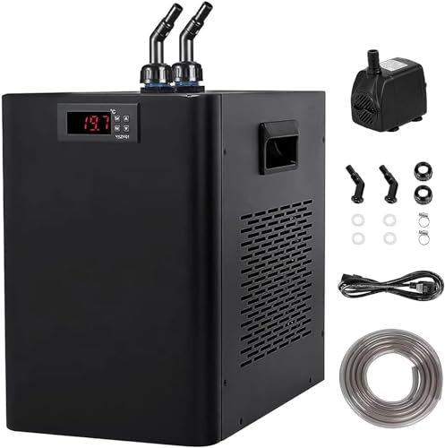 CHRISK 160 l/300 l/500L Elektronisch Aquarium Wasserkühler Aquarium Digitale Fischtankkühlmaschine Niedriggeräusches Temperatureinstellung,160L