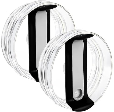 Ersatzdeckel für Stanley Cup, 1,2 l, 2 Stück, Passend für Adventure Quencher Reisebecher, Auslaufsichere Becher-Abdeckungen für Cup-Zubehör, Schwarz