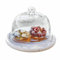 LOBERON Cloche en verre avec plateau Barnsdale, transparent/blanc