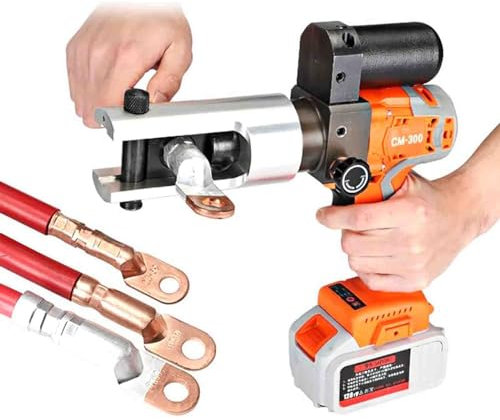 Sertisseuse hydraulique Rechargeable 16-300mm², Pince a Sertir Cosse Hydraulique Électrique, sertisseuse de câble alimentée par Batterie Sertisseuse